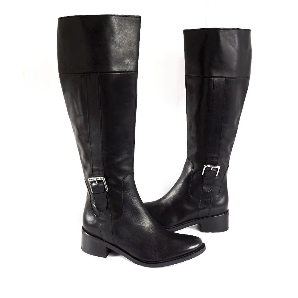 Cole Haan Black Leather Knee-High Boots